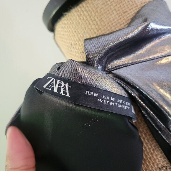 ZARA FOIL Metallic MINI DRESS MEDIUM - Picture 7 of 9